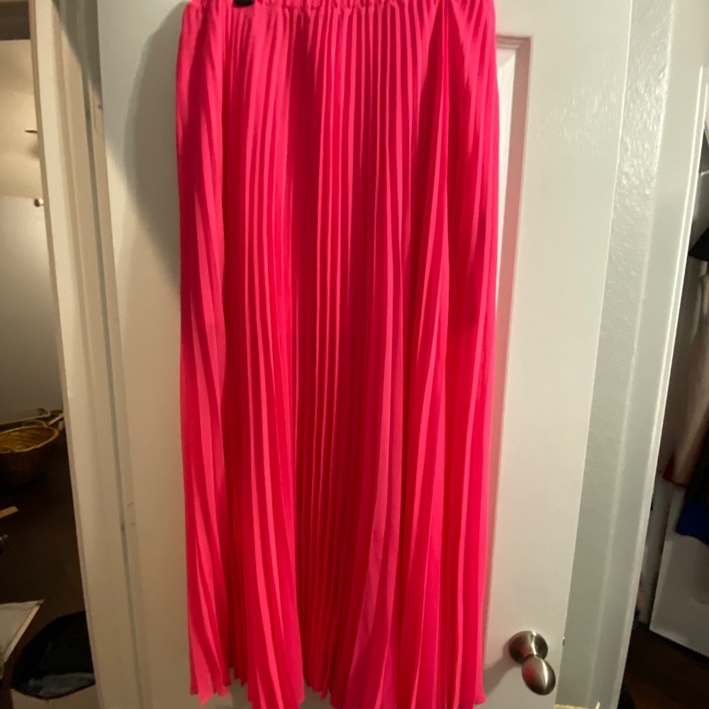 ARMANI EXCHANGE BRIGHT PINK MAXI SKIRT - SZ 12 - 1/2 LINED - SEE DESC.